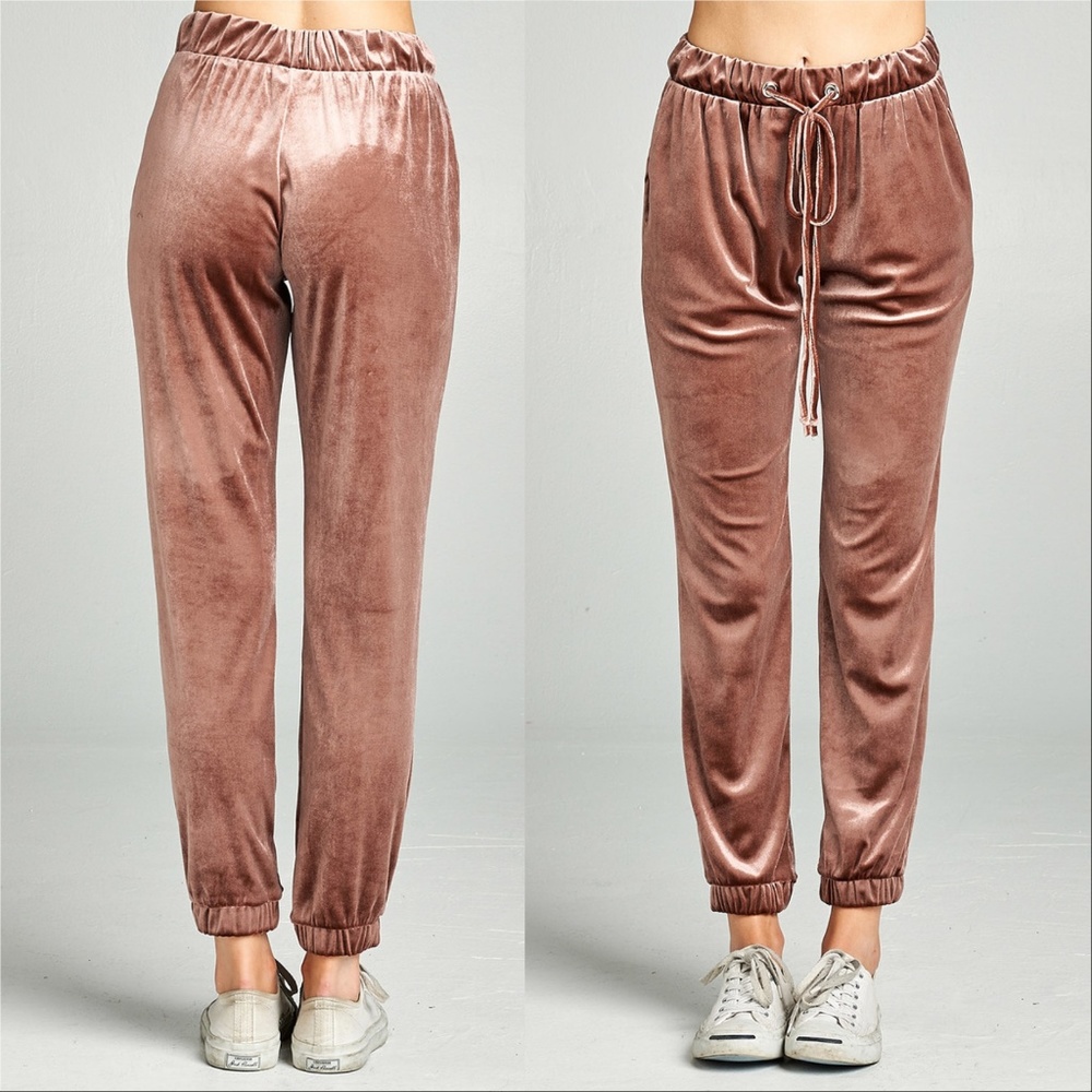 Velvet Joggers pants sweats sweatpants track pants - Picture 2 of 2